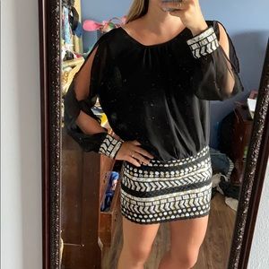 Black and sequin dress